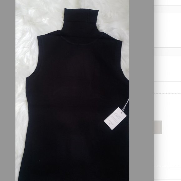 Charcoal Grey Sleeveless Turtleneck Knit Pull-Over Sweater - Picture 1 of 1